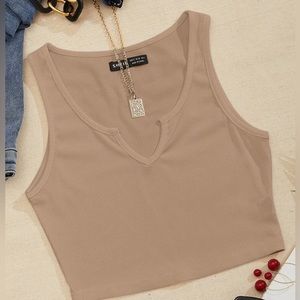 Beige/tan crop top